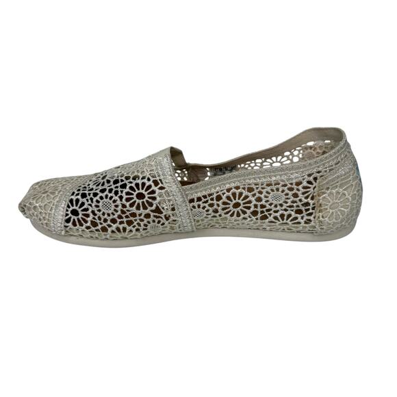TOMS Alpargata Moroccan Natural Crochet Slip-On Shoes Women's Sz 7.5 - Picture 5 of 9